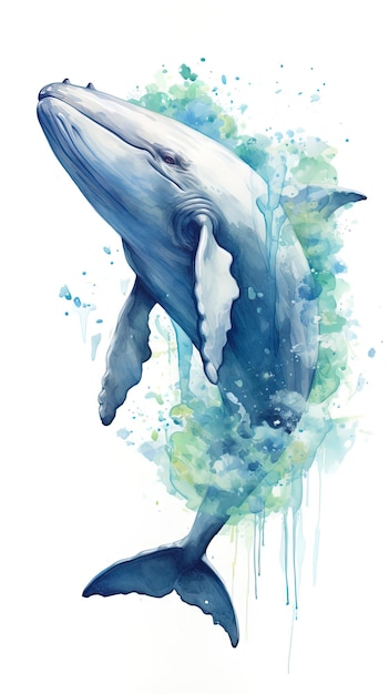 a painting of a dolphin and the whale