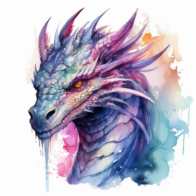 painting of a dragon with a pink tongue sticking out generative ai