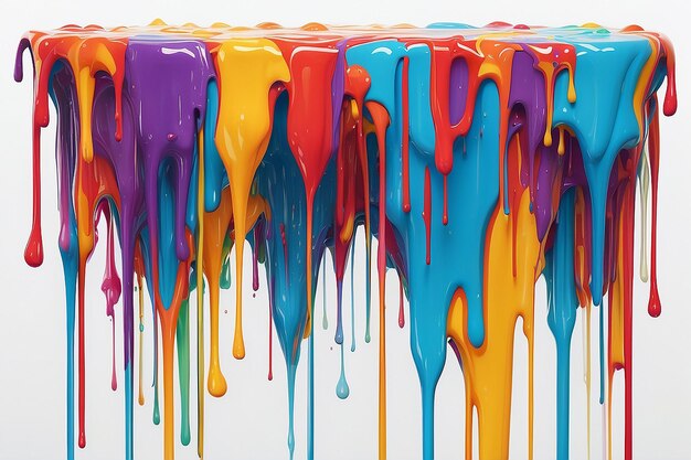 A painting of a dripping liquid dripping down from a white background generative ai