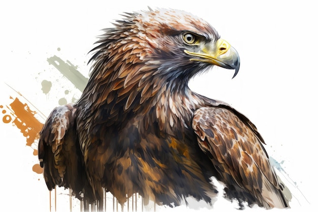 Painting of an eagle on a white background