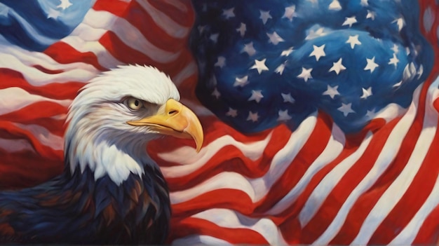 a painting of an eagle with the words bald eagle on it