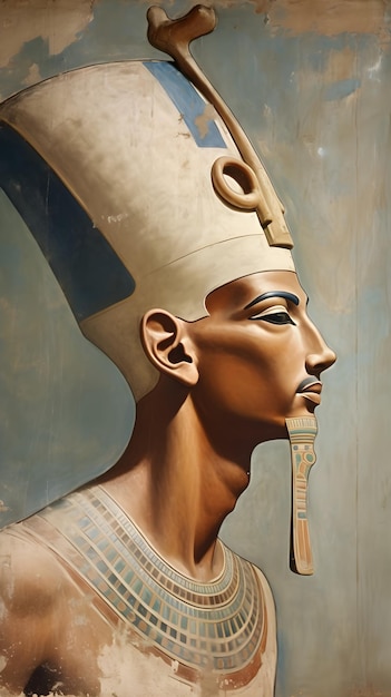 Photo a painting of an egyptian god with a mask on his face.