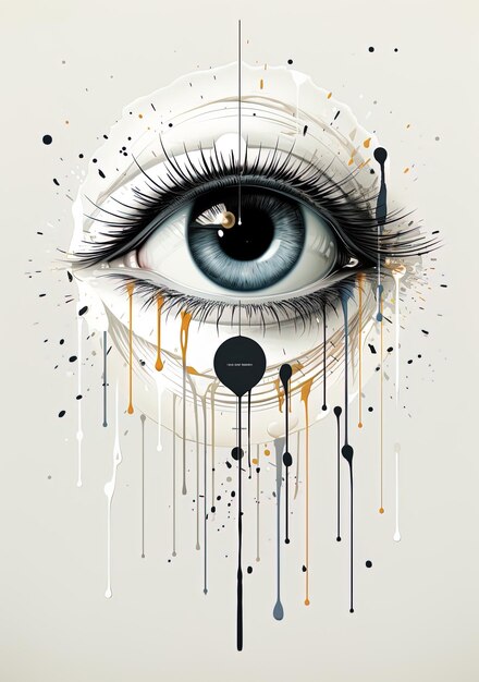 a painting of an eye with the word eye on it
