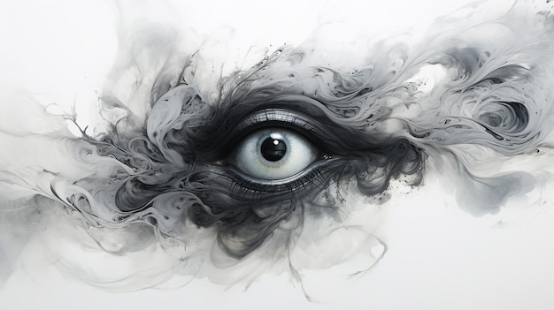 a painting of an eye with the word eye on it