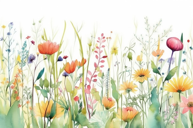 A painting of a field full of flowers generative AI