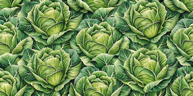 a painting of a field of lettuce