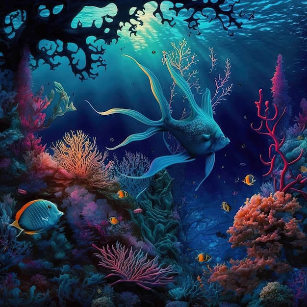 물고기와 산호의 그림