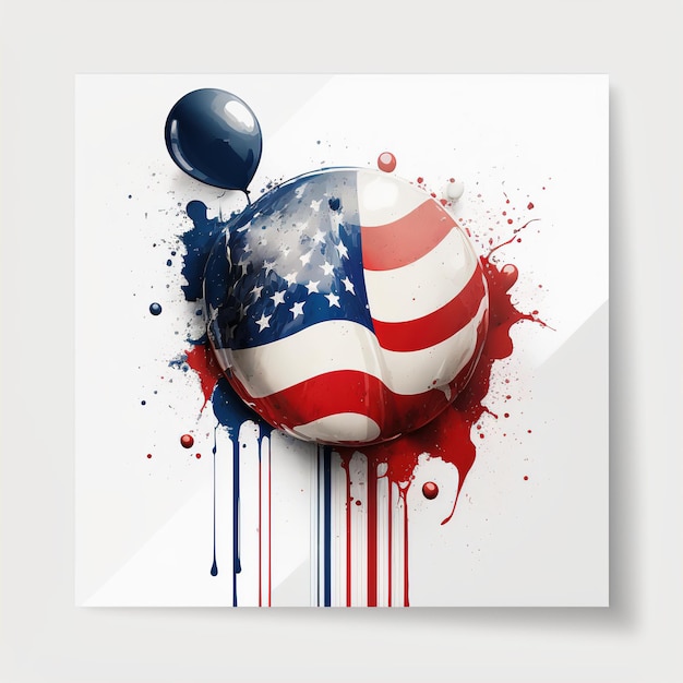 A painting of a flag with the word usa on it