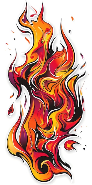 Photo a painting of a flame by person