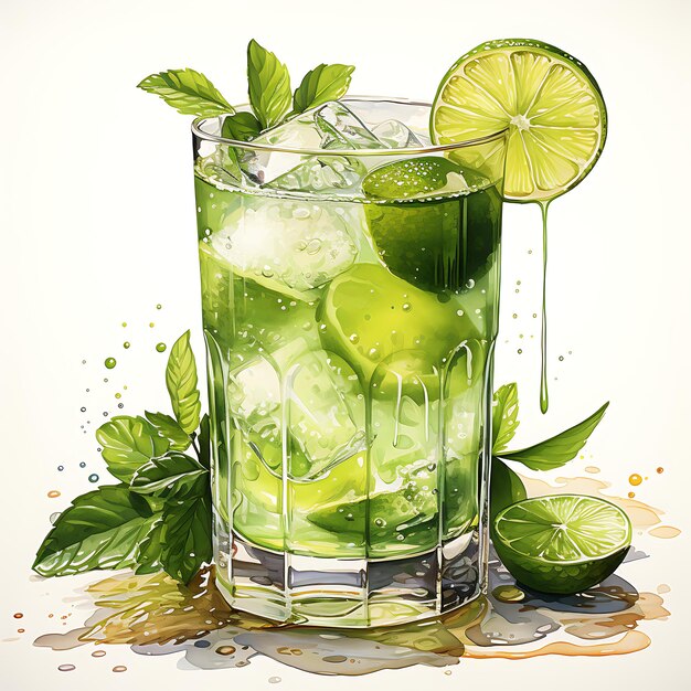 Photo painting the flavors a colorful journey into watercolor drink illustrations
