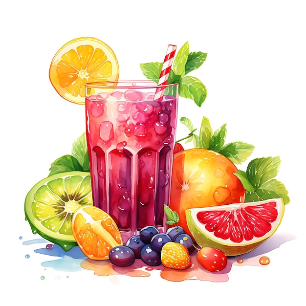 Photo painting the flavors a colorful journey into watercolor drink illustrations