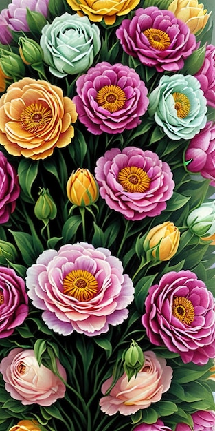 Painting of a flower bouqet