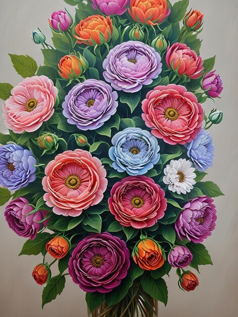 Painting of a flower bouqet
