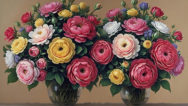 Painting of a flower bouqet