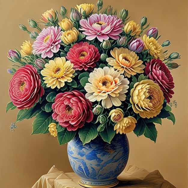 Painting of a flower bouqet