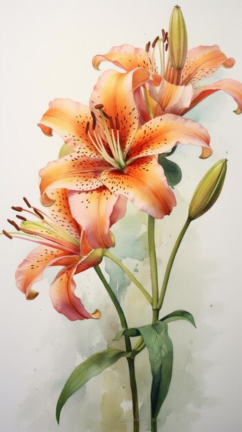 a painting of a flower that says lily.