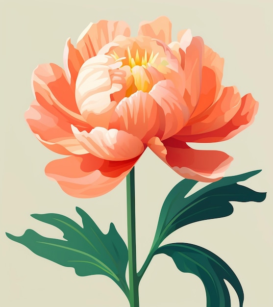 a painting of a flower with the name  peony  on it