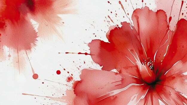 Foto un dipinto di un fiore con petali rossi e rosa