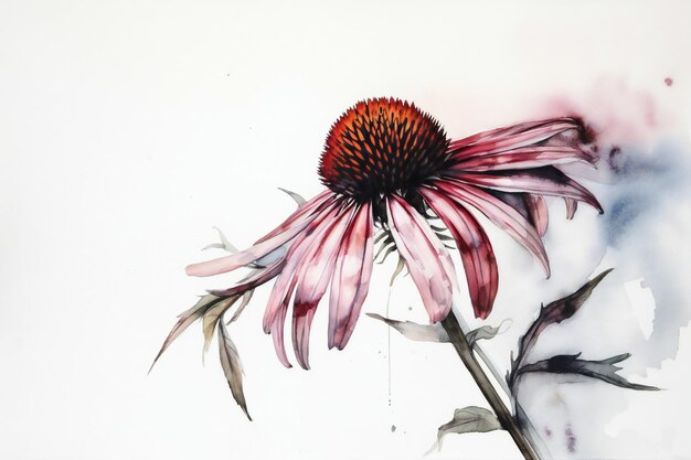 A painting of a flower with the word echinacea on it