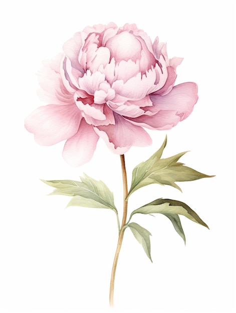 A painting of a flower with the word peony on it