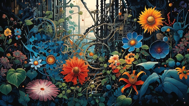 A painting of flowers by visual artist