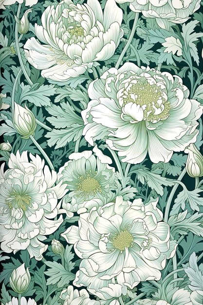 a painting of flowers from the garden of a flower