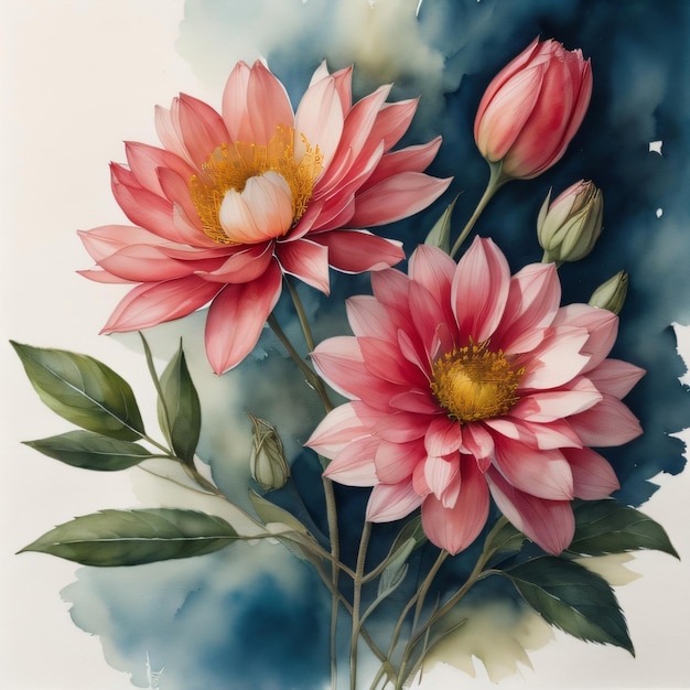 A painting of flowers from the garden of flower