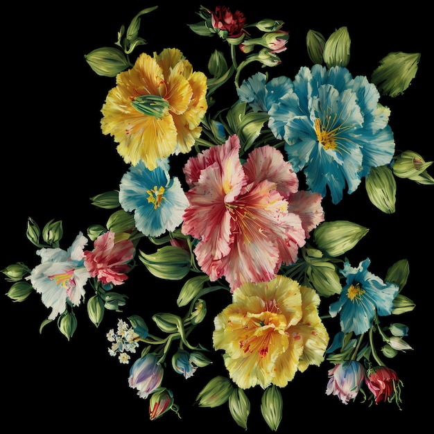 Foto un dipinto di fiori che proviene dalla compagnia della compagnia peonia.