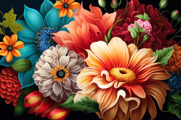 A painting of flowers that is from the series