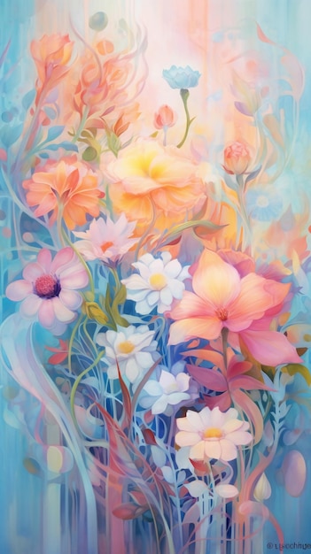 A painting of flowers that is from the series