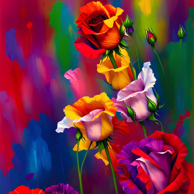 A painting of flowers that is titled " the word " on it. "