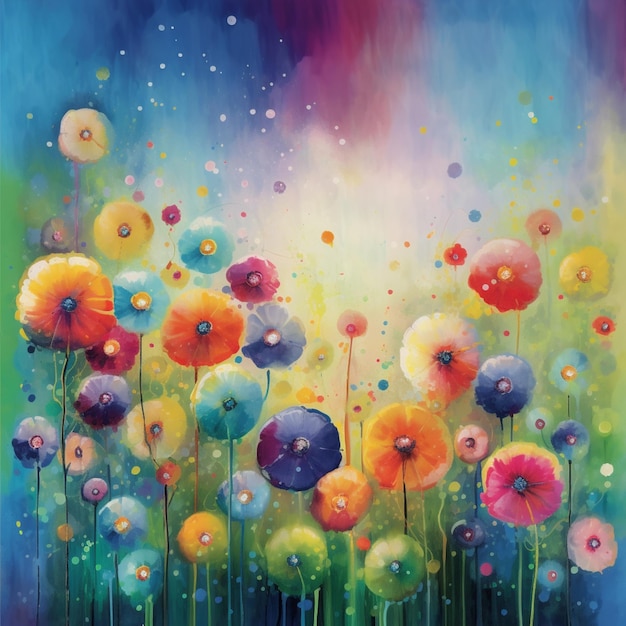 Картина с цветами, на которой написано «Весна».