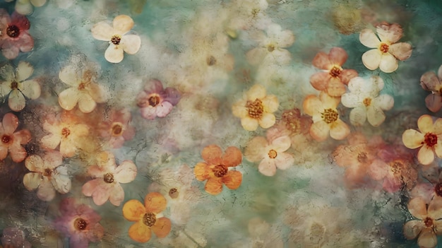 Photo a painting of flowers in a watercolor painting