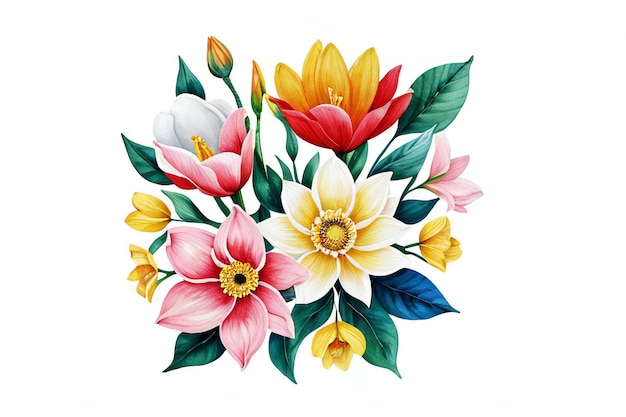 a painting of flowers on a white background