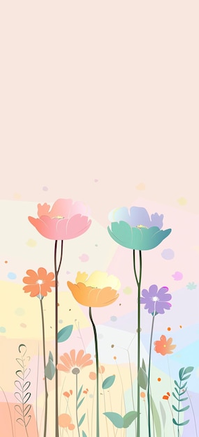 a painting of flowers with different colors