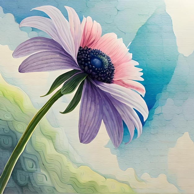 A painting of flowers with watercolors