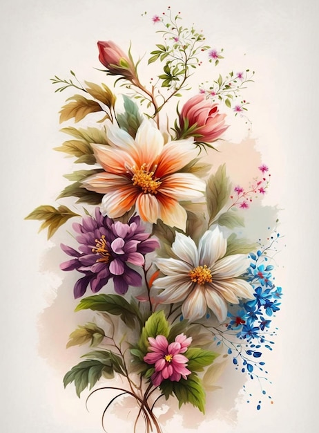 A painting of flowers with the word " on it "