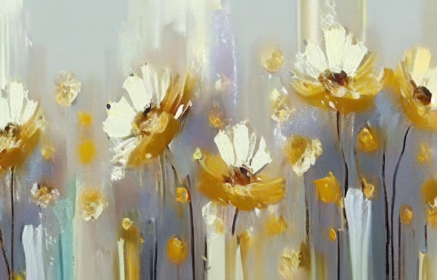 a painting of flowers with the word " on it "