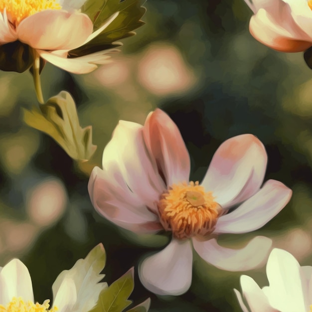 A painting of flowers with the word " on it "