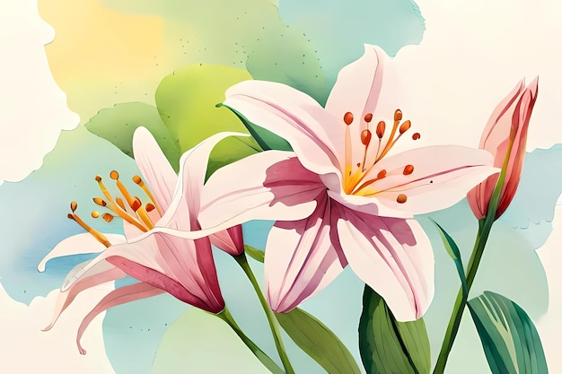 A painting of flowers with the word lily on it