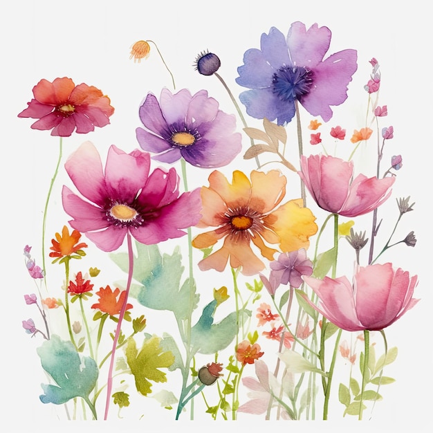 A painting of flowers with the word spring on it