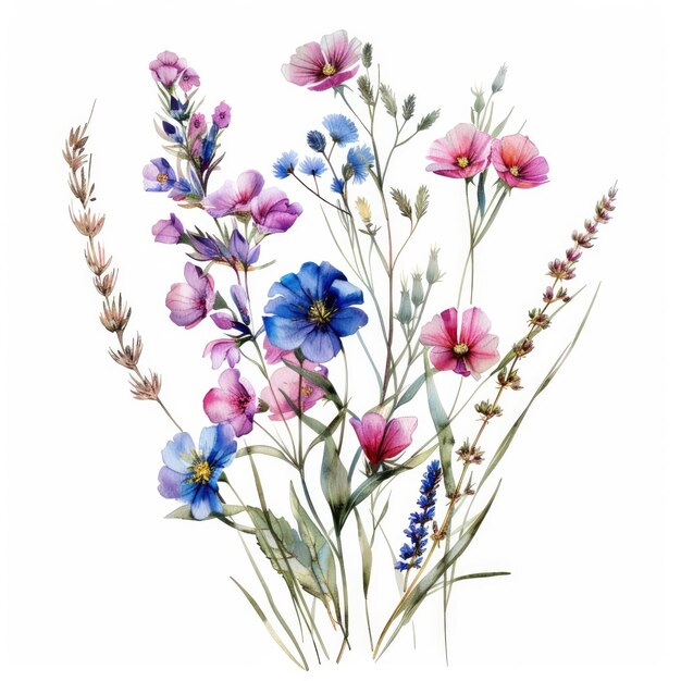 Photo a painting of flowers with the word  wild  on the bottom