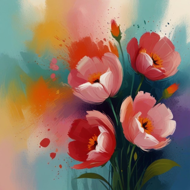 Photo a painting of flowers with the words tulip on it