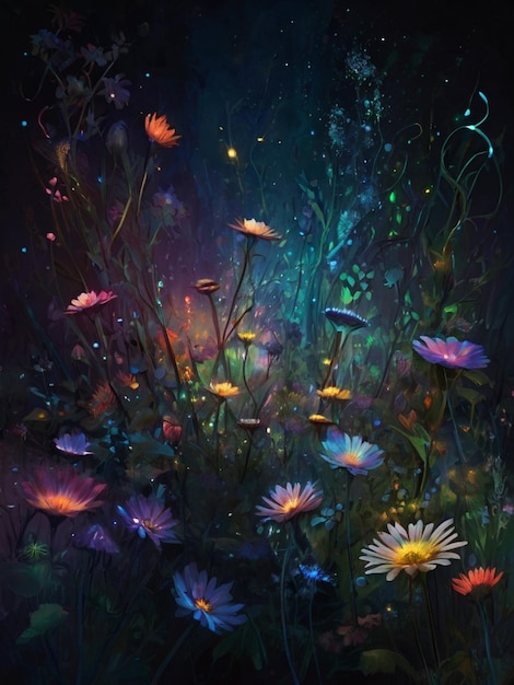 a painting of flowers and the word quot wild quot in the water