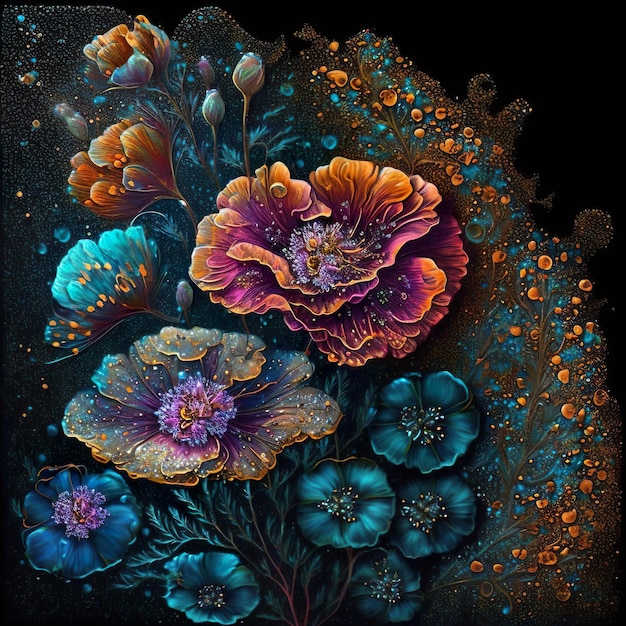 A painting of flowers