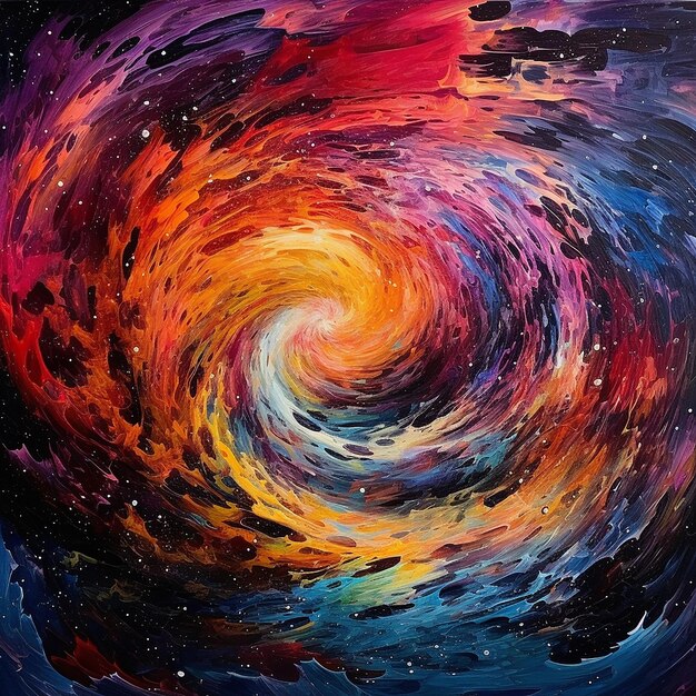 a painting of a galaxy in the night sky.