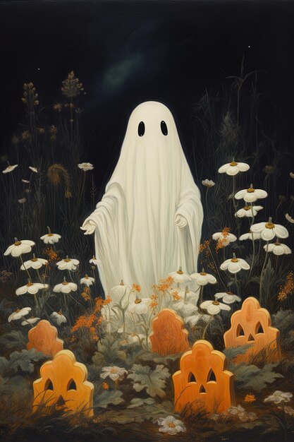 a painting of a ghost with a ghost on it