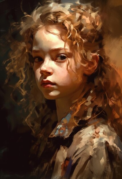 Картина девушки со светлыми волосами