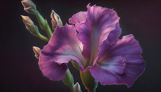 A painting of a gladiolus flower