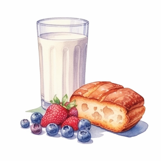 a painting of a glass of milk generative ai